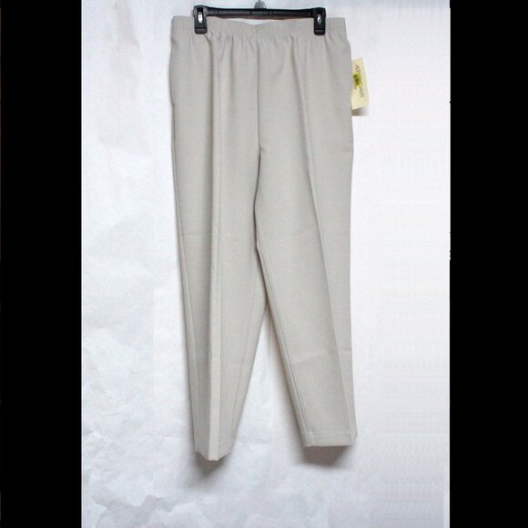 Older NWT Women's Size 14P Stone Elastic Waist Pull On Allison Daley Pants - Picture 1 of 11